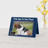 Grappige Verjaardag Kaart w / Schattigee Basset Ho (Gele Bloem)