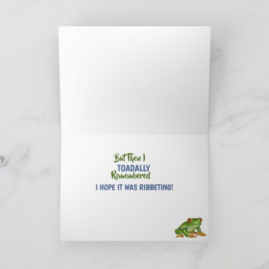 Grappige Verjaardag Kikkerpunten Schattigee Tropis Kaart (Binnen)