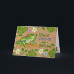 Grappige Verjaardag Kikkerpunten Schattigee Tropis Kaart<br><div class="desc">Ik heb bijna je verjaardag vergeten - maar toen herinnerde ik me het helemaal. Ik hoop dat het ribbelen was! Deze schattige kikker verjaardagskaart is perfect voor iedereen die van amfibieën houdt. Het is ook een geweldige kaart voor een late verjaardagsgroet. Deze grappige kaart bevat originele tropische kunstwerken. Aanpassen als...</div>