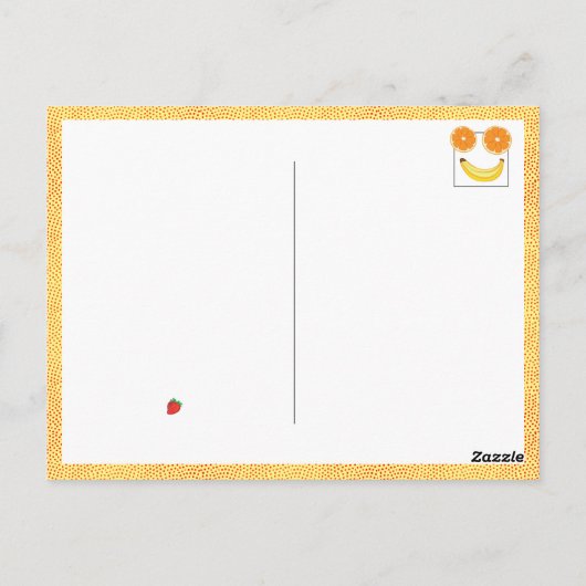 Grappige verjaardag kleurrijk fruit label Opgewekt Briefkaart (Achterkant)