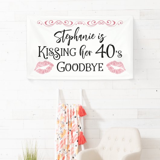 Grappige Verjaardag Kus Een Decennium Afscheid Cus Spandoek (Insitu)