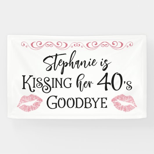 Grappige Verjaardag Kus Een Decennium Afscheid Cus Spandoek (Horizontaal)