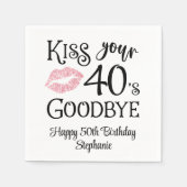 Grappige Verjaardag Kus Uw Decennium Goodbye Custo Servet (Voorkant)