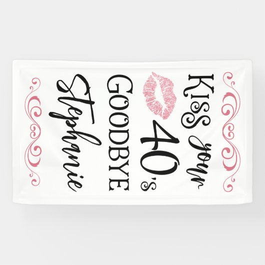 Grappige Verjaardag Kus Uw Decennium Goodbye Custo Spandoek (Horizontaal)