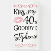 Grappige Verjaardag Kus Uw Decennium Goodbye Custo Spandoek (Verticaal)