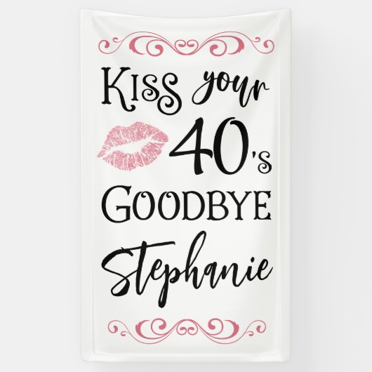 Grappige Verjaardag Kus Uw Decennium Goodbye Custo Spandoek (Verticaal)