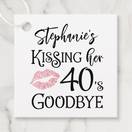 Grappige verjaardag kussen een decennium afscheid  bedankjes labels (Voorkant)