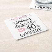 Grappige verjaardag kussen een decennium afscheid  kartonnen onderzetters (Schuin)