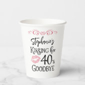 Grappige verjaardag kussen een decennium afscheid papieren bekers (Achterkant)