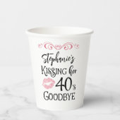 Grappige verjaardag kussen een decennium afscheid papieren bekers (Voorkant)