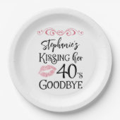 Grappige verjaardag kussen een decennium afscheid  papieren bordje (Voorkant)