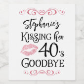 Grappige verjaardag kussen een decennium afscheid  wijn etiket (Enkel label)