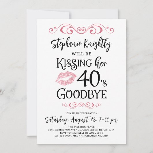 Grappige verjaardag kussen haar decennium afscheid kaart (Voorkant)