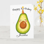 Grappige verjaardag Laten we een avocado tot moes  Kaart (Gele Bloem)