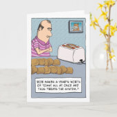 Grappige verjaardag met alle toast kaart (Gele Bloem)