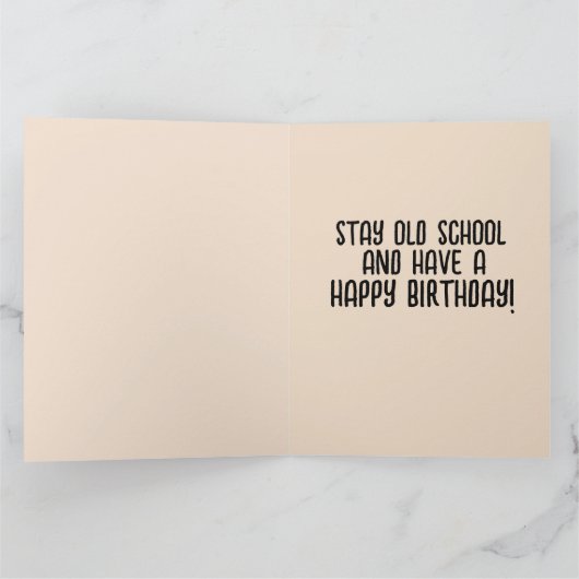 GRAPPIGE VERJAARDAG OUDE SCHOOL WENKBRAUWEN RETRO BEDANKKAART (Binnen)