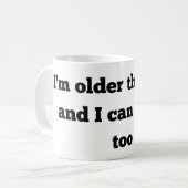 grappige verjaardag ouder dan vuile koffiebeker koffiemok (Voorkant links)