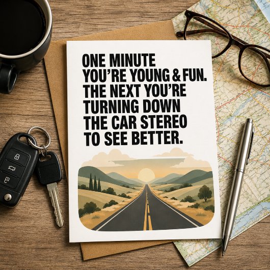 Grappige Verjaardag Ouder Worden Draai de Auto Har