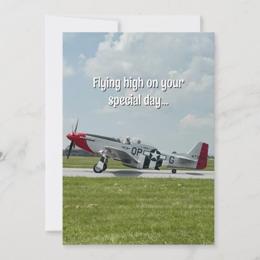 Grappige verjaardag piloot P-51 Mustang vliegtuig Kaart (Voorkant)