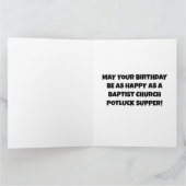 GRAPPIGE  VERJAARDAG POTLUCK AVONDMAAL KAART (Binnen)