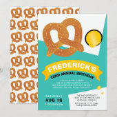Grappige verjaardag Pretzel Party uitnodiging (Voorkant / Achterkant)