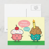 Grappige Verjaardag - Problemen met Cupcake Kaars Briefkaart (Voorkant / Achterkant)