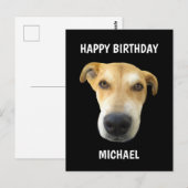 Grappige Verjaardag Puppy Honden Gezicht Gepersona Briefkaart (Voorkant / Achterkant)