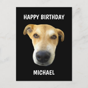 Grappige Verjaardag Puppy Hondengezicht Gepersonal Briefkaart