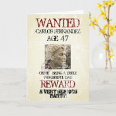 Grappige Verjaardag  Retro Humor Gezocht Foto Kaart (Gele Bloem)