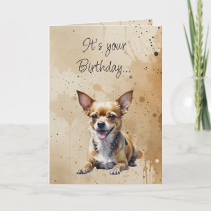 Grappige verjaardag Schattige Chihuahua Hond Kaart