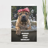 Grappige verjaardag Schattige Shar Pei Puppy Bubbl Kaart (Voorkant)