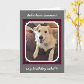 Grappige verjaardag, Schattigee verjaardagstaart w Kaart (Gele Bloem)