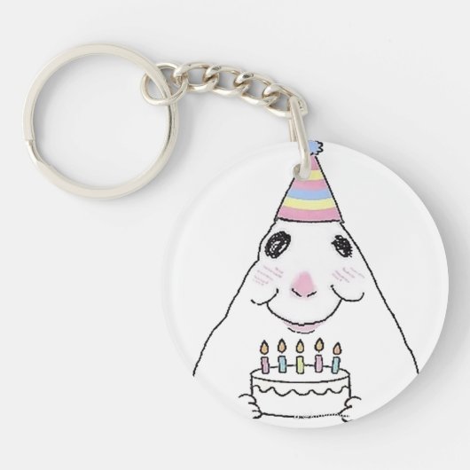 Grappige verjaardag sleutelhanger hamster (Voorkant)