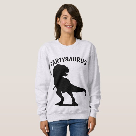 Grappige Verjaardag T-shirts, PARTY SAURUS Trui (Voorkant volledig)