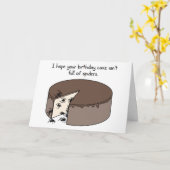 Grappige verjaardag: taart vol met spinnen kaart (Gele Bloem)