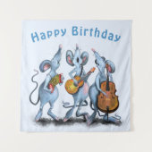 Grappige Verjaardag Tapestry Happy Musical Muisban Wandkleed (Voorkant)