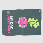 Grappige verjaardag Vaderdag vader grap woordspeli Golfhanddoek (Horizontaal)