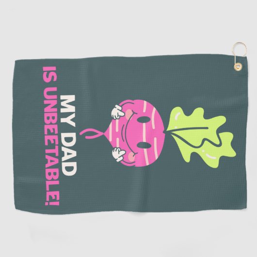 Grappige verjaardag Vaderdag vader grap woordspeli Golfhanddoek (Horizontaal)