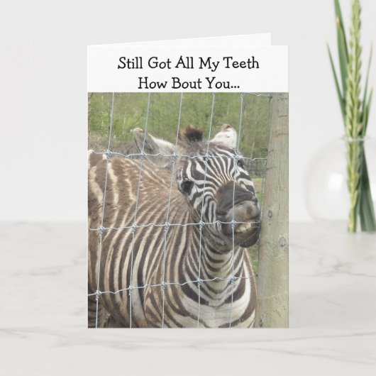 Grappige Verjaardag van de Zebra Kaart (Voorkant)
