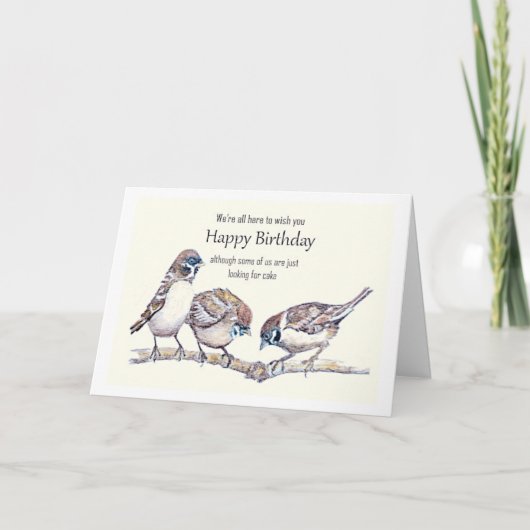 Grappige verjaardag van Groep Musvogel Kaart (Voorkant)