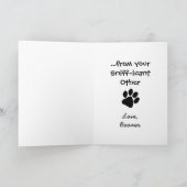 Grappige verjaardag van hond naar eigenaar aangepa kaart (Binnen)