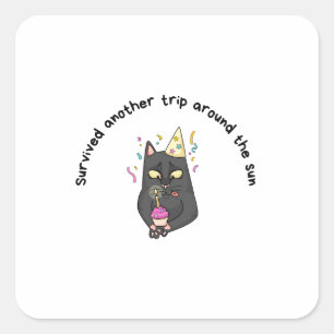 Grappige verjaardag vierkante sticker