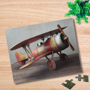 Grappige Verjaardag Vintage Tweedekker Vliegtuig O Legpuzzel