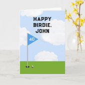 Grappige verjaardag voor golfer kaart (Gele Bloem)
