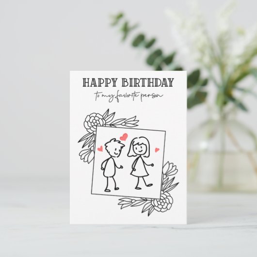 Grappige Verjaardag Vriend Voor Mijn Favoriete Per Briefkaart (Staand voorkant)