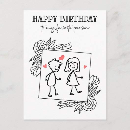 Grappige Verjaardag Vriend Voor Mijn Favoriete Per Briefkaart (Voorkant)