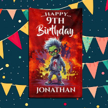 Grappige verjaardag zombie jongen