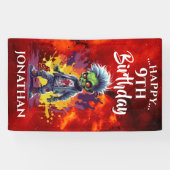 Grappige verjaardag zombie jongen spandoek (Horizontaal)