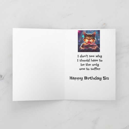 Grappige Verjaardag Zus Hond Dieren Humor Kaart (Binnen)
