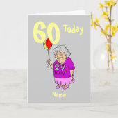 Grappige verjaardags cartoon, leeftijd gepersonali kaart (Gele Bloem)